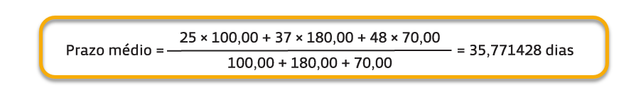 fórmula de cálculo do prazo médio
